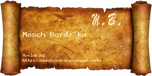 Mesch Boróka névjegykártya
